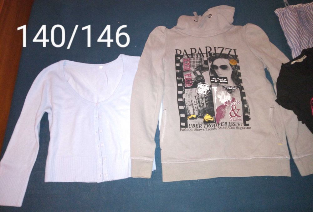 Zestaw ubrań, ubrania dziewczynka rozmiar 140 i 146