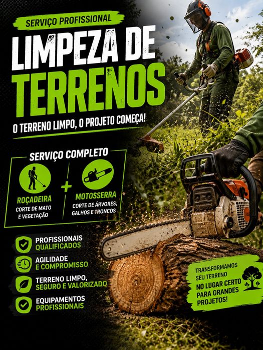 Limpeza de terrenos e corte de lenha
