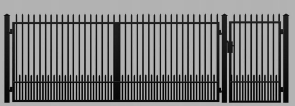 Brama wjazdowa ogrodzeniowa furtka 4 + 1 mocna