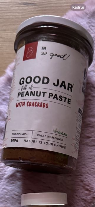 Good Jar Peanut Paste With Crackers. Vegan. 100% Natural. 500g