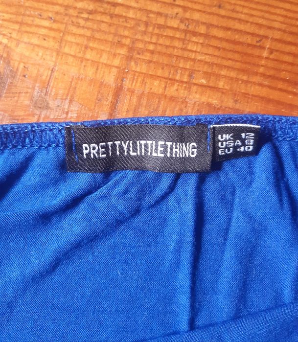 Chabrowa krótka bluzka na ramiączka crop top L 40