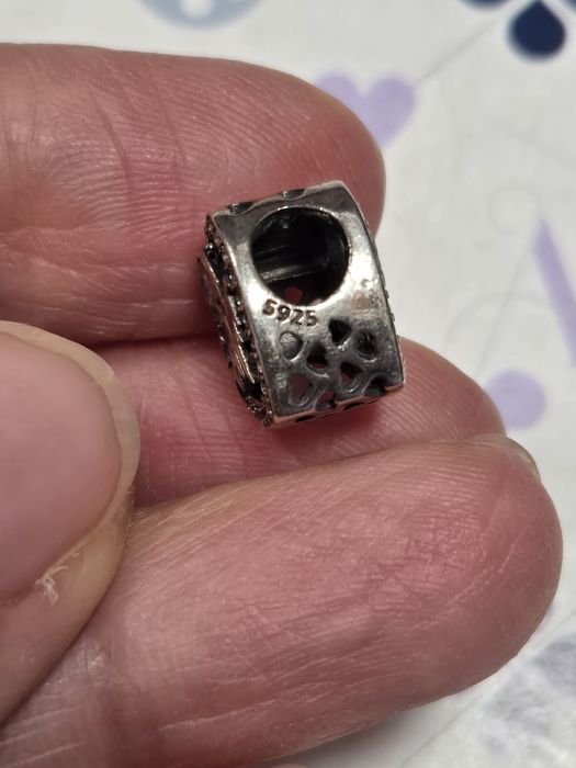 Charms srebro kryształy EKG serce serduszko