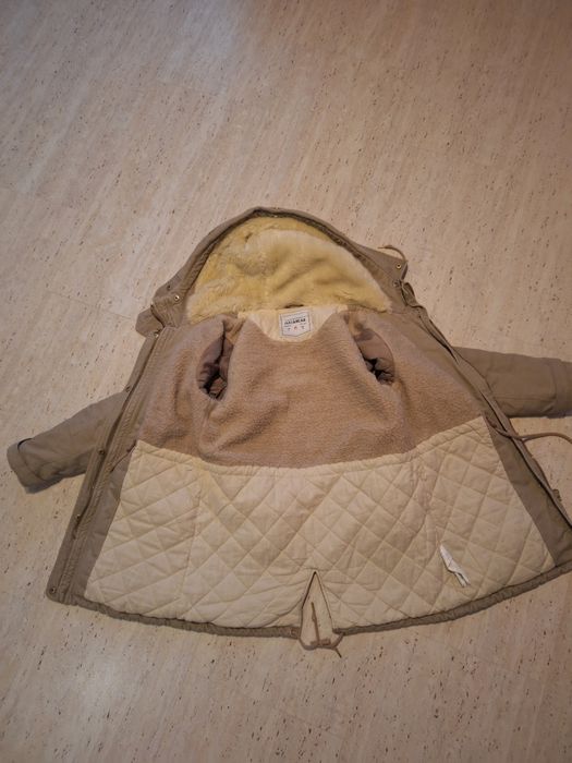 Gruba ciepła zimowa kurtka parka S