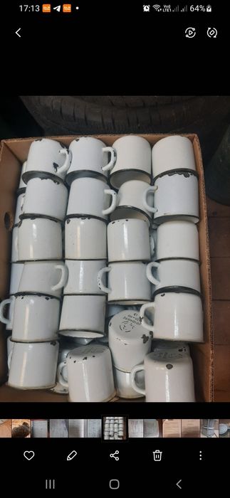 Кружка новая и б.у эмалированная ссср 370-400гр. Ложка ал , тарелка ал