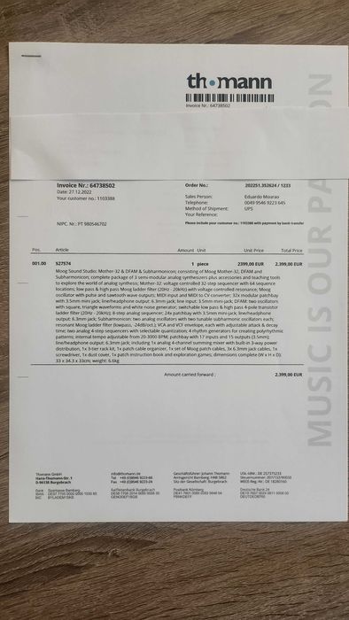 MOOG Sound Music Studio DFAM Mother32 e Subharmonicon + Placa Som Moog