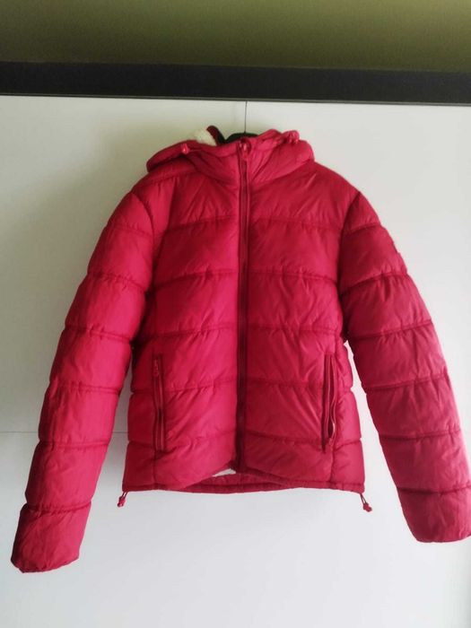 Kurtka męska czerwona z kapturem