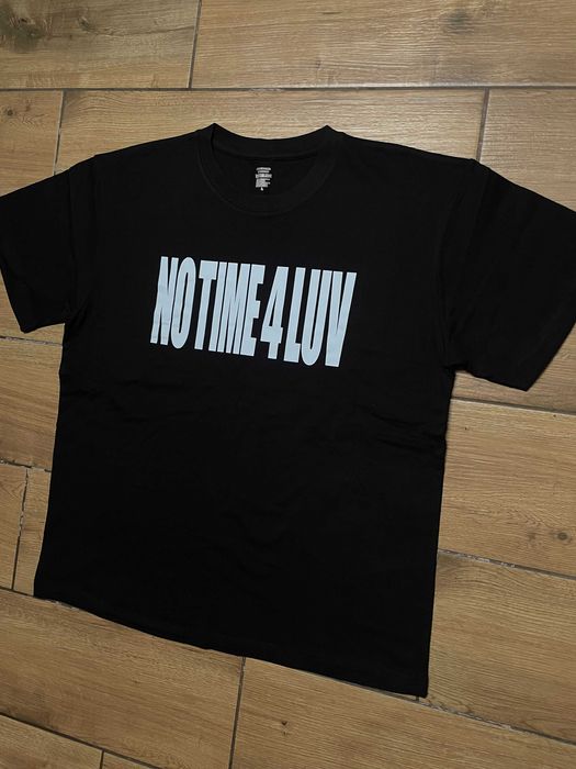 Black No Time 4 Luv Graphic T-Shirt Black L