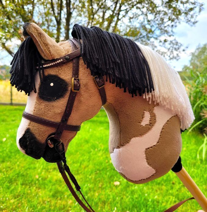 Konik Hobby Horse A4 ręcznie szyty z minky, zestaw z ogłowiem #147