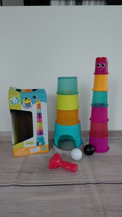 Żyrafkowa Wieża z kulkami XL B-Kids zabawka niemowlę dziecko kubeczki sorter