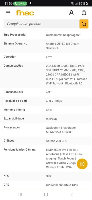 Telemóvel Android Lg