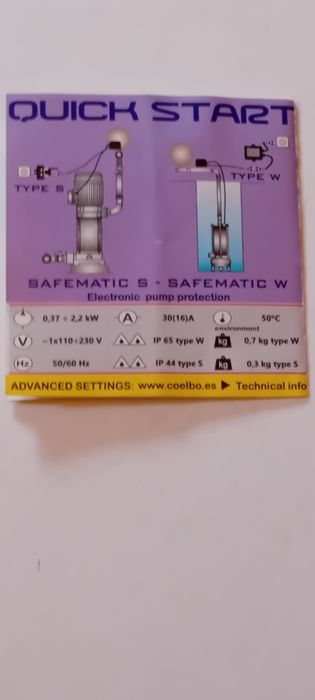 Sistema electronico Safematic novo para protecção  de bombas .