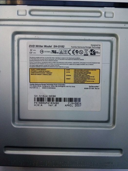 Napęd optyczny DVD Toshiba Samsung ATA