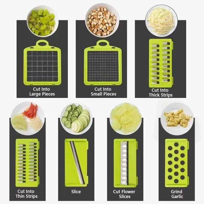 Picador multifunções descascador fatiador verduras cozinha 14 em 1 NOVO