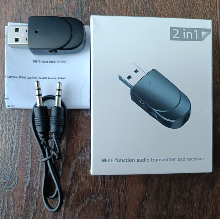 Adapter nadajnik odbiornik transmiter audio Bluetooth 5.0 USB AUX Jack 3.5