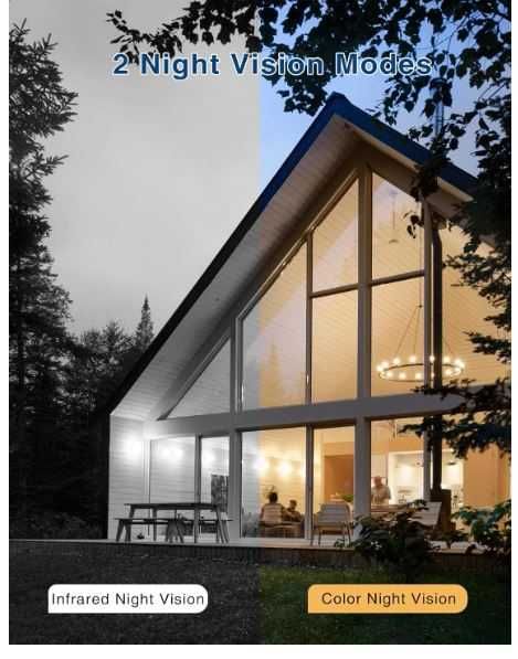 Podwójna kamera Wifi 2x3MP, śledzenie ruchu, 3K, kolor czarny