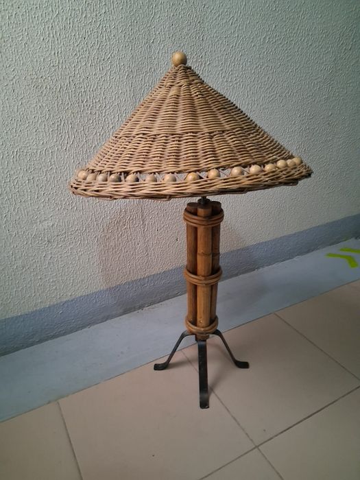 Candeeiro de Mesa em Bambu - VINTAGE