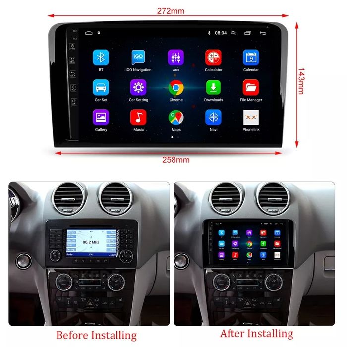 Автомагнитола Mercedes ML GL 2005-2012 Android, usb, bluetooth