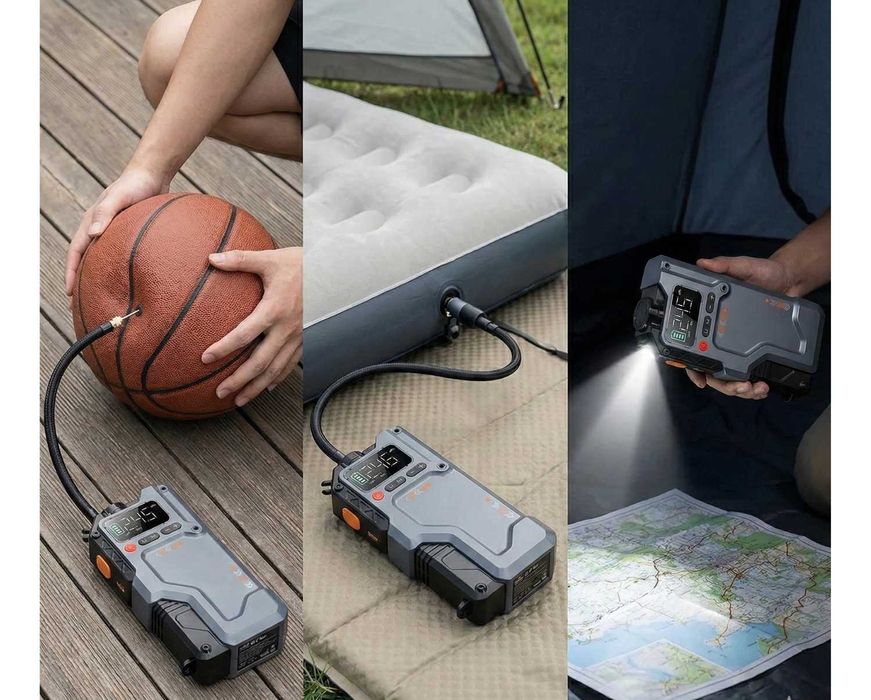 Booster Rozruchowy 6000A Kompresor 150PSI Powerbank 4w1 | MOCNY