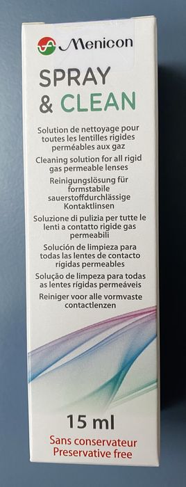 Menicon Spray&Clean płyn do czyszczenia soczewek twardych 15 ml