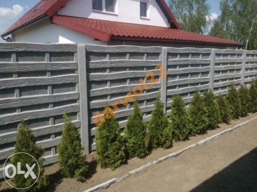 Ogrodzenie płot betonowy,  dwustronny,  Ogrodzenie panelowe