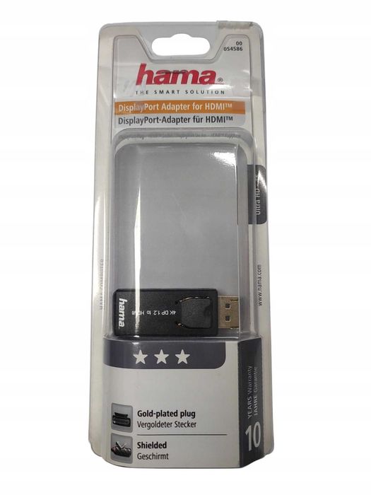 Hama przejściówka DisplayPort M HDMI FM Czarny