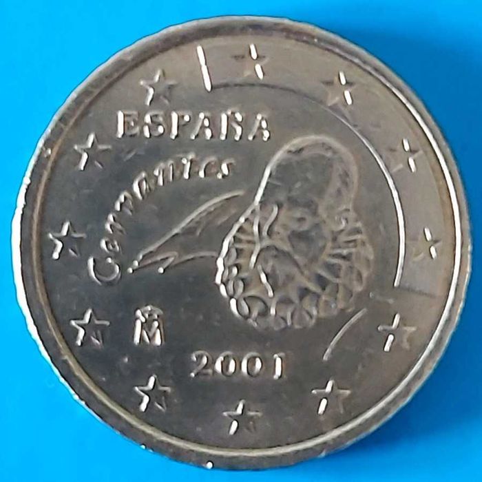 50-Cent Coin from Spain, 2001, Cervantes