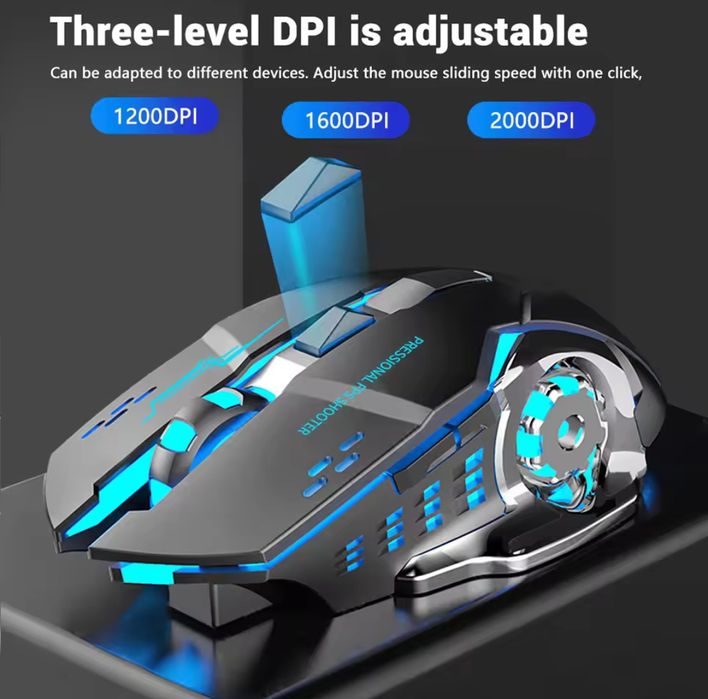 Акумуляторна, бездротова RGB миша