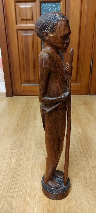 Африканская статуэтка 50см резьбоенная старинная статуя скульптура