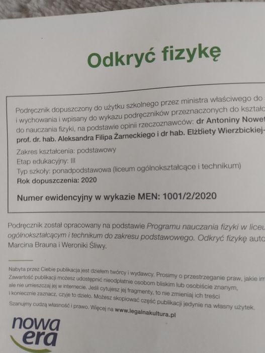 Odkryć fizykę 2 podręcznik zakres podstawowy