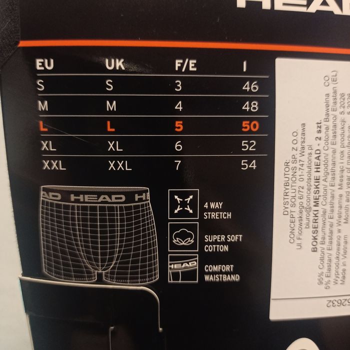 Bokserki męskie 2-pack Head L