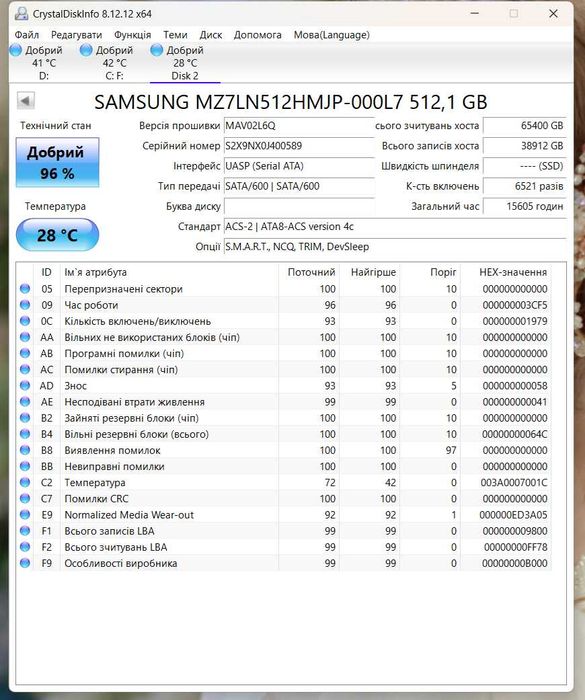 SSD-диск Samsung 512 GB SATA