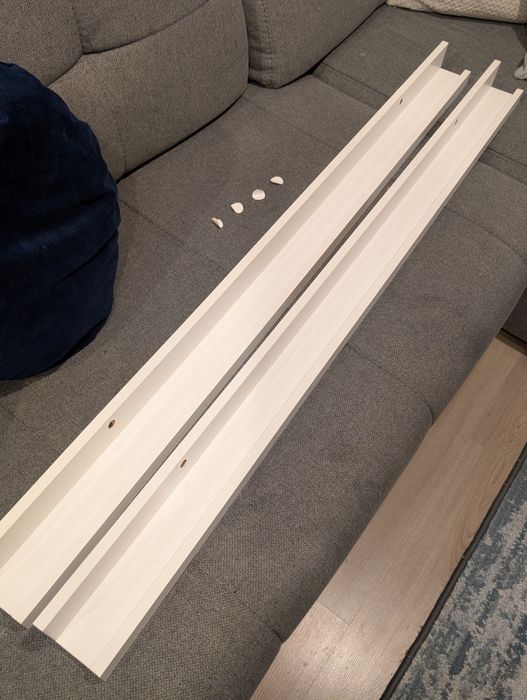 Półki półka na zdjęcia, biała stan bardzo dobry 115cm 2 sztuki Av