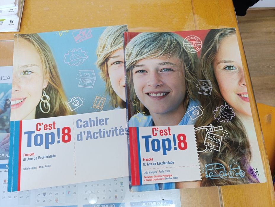 Manual  e  caderno de atividades de francês 8 ano