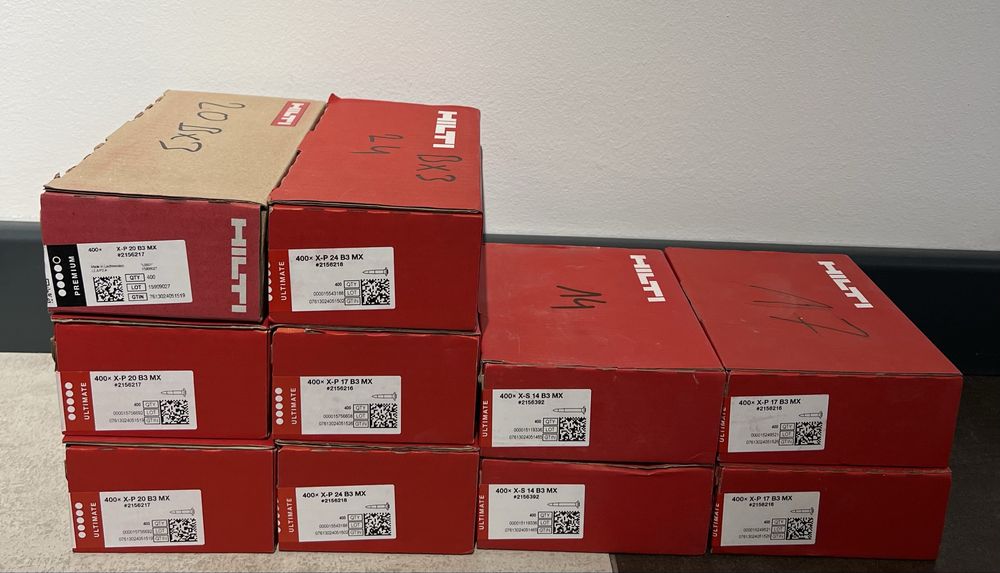 Gwoździe do gwoździarki HILTI BX-3, rozne rozmiary