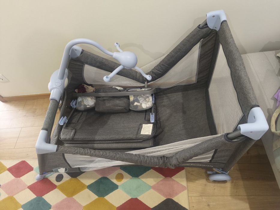Berço de Viagem Kinderkraft Joy Blue Completo