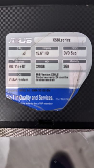 Ноутбук Asus X58L Series