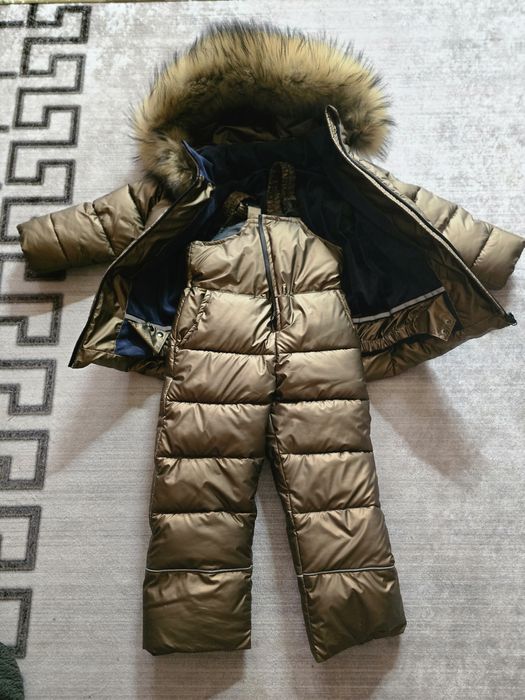 Детская зимняя куртка + комбинезон унисекс  4-5 лет