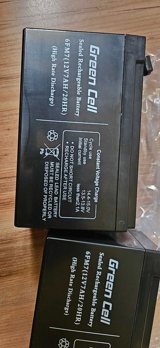 NOWE 2x Baterie Akumulatory 12V 7Ah Green Cell (żelowy - bezobsługowy)