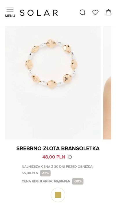 Naszyjnik i bransoletka Solar NOWE