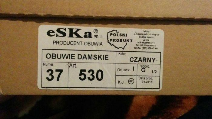 Skórzane czarne czółenka ESKA rozm. 37 - stan idelany
