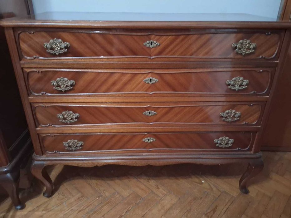 Mobília Quarto Completa Mogno Lacada