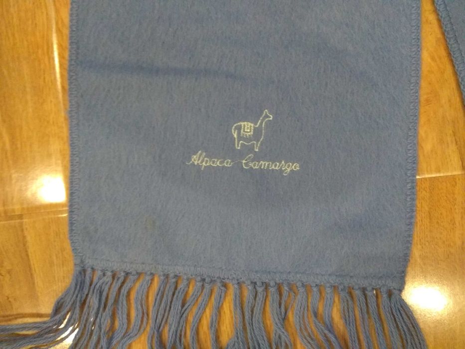 теплые мягкие шарфы Альпака Alpaca Camargo сиреневый и голубой