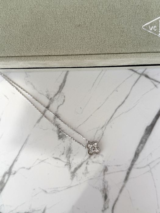 Кольє Van Cleef & Arpels до 50 см регулюється, срібло 925 проби з покриттям родію (не темніє), колье ван клиф, цепочка, серебро, намисто, ланцюжок