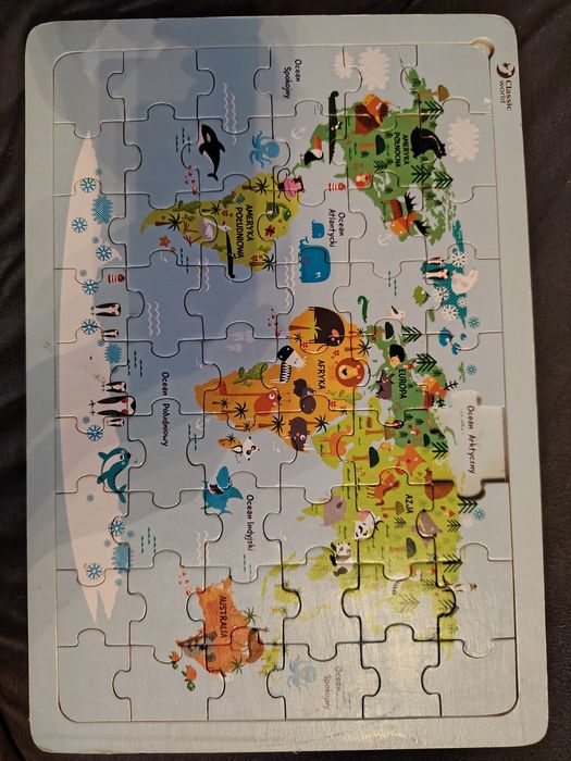 Zestaw puzzli drewnianych