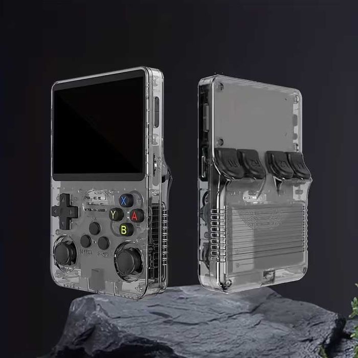 r36s konsola gier retro tysiace gier mini przenośna 64gb 3,5'' Czarna