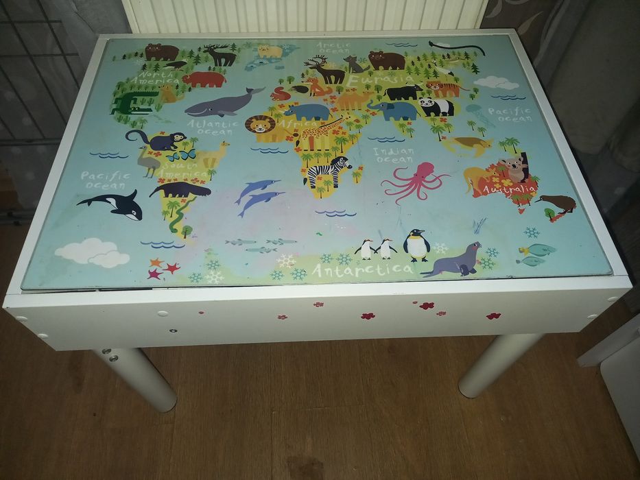 Детский световой стол-песочница с графитной доской + стул