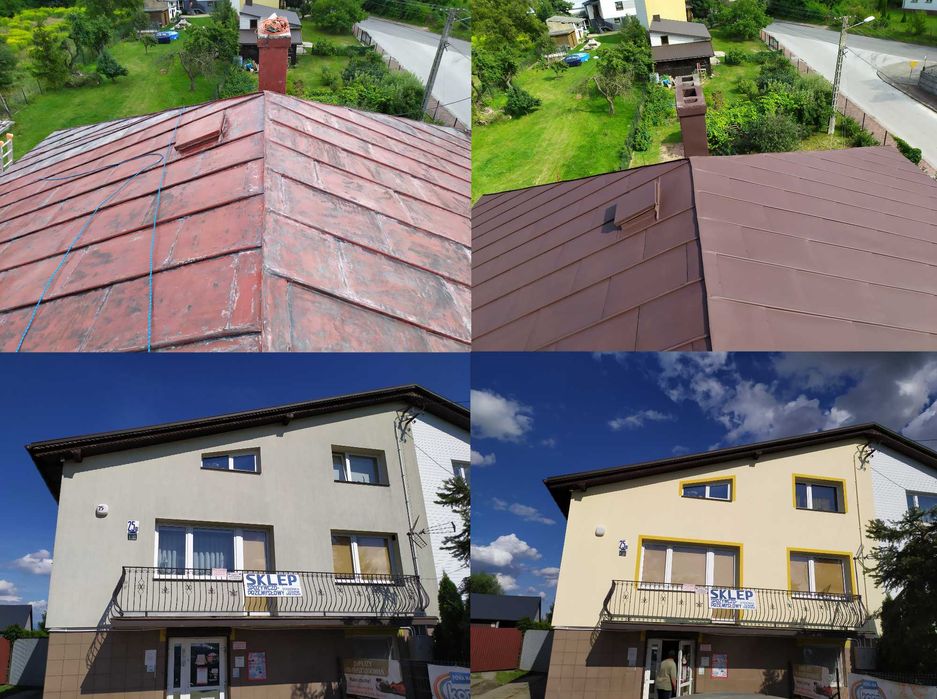 Malowanie, Dachu, Dachów, Mycie, Ogrodzenia, Hale, Rynny, Komin, Płoty