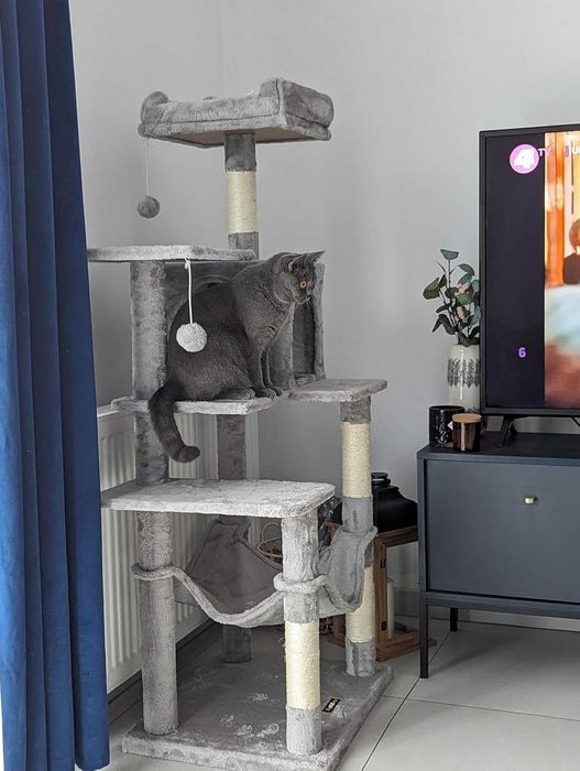 Drapak dla kota Wysoki duży drapak dla kota domek legowisko 143cm NOWY