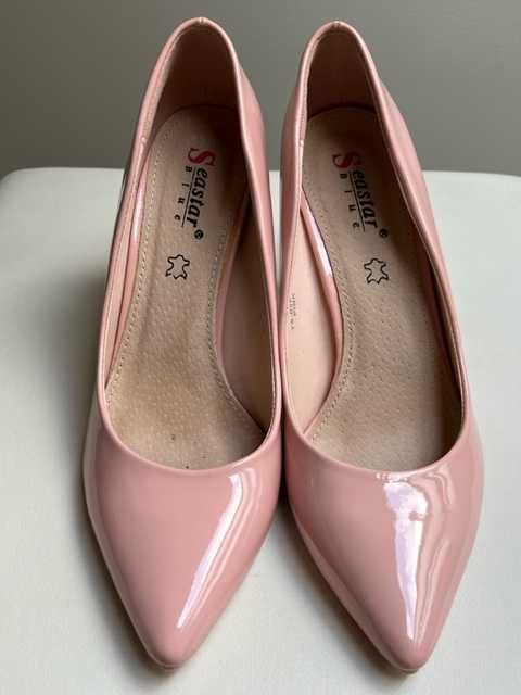 Buty Seastar pudrowy róż komunia, impreza, szpilki roz. 38