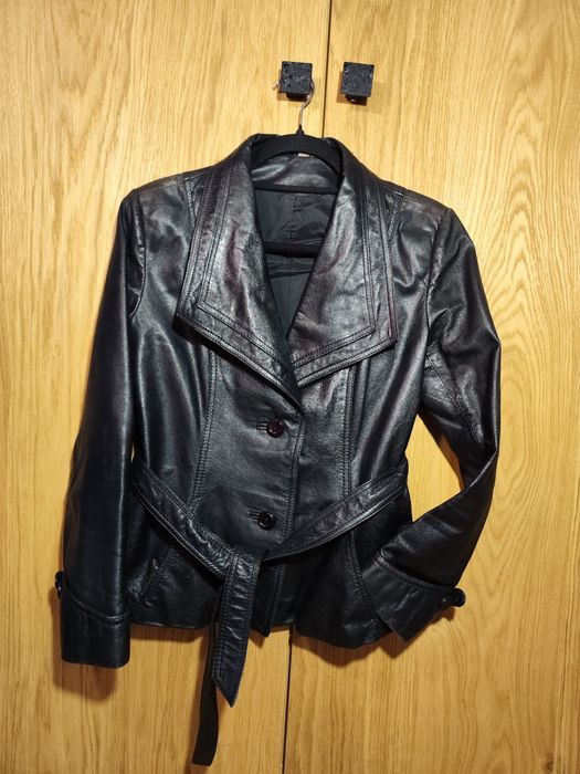 Czarna Kurtka Skórzana vintage SKÓRA NATURALNA  M